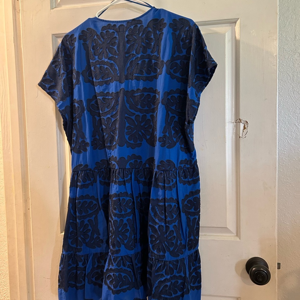 Zara Royal Blue Dress with Black Botanical Print - Picture 3 of 3